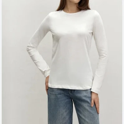 Camiseta Theory Essential blanca para mujer manga larga talla L pequeña Foto 1 de 4