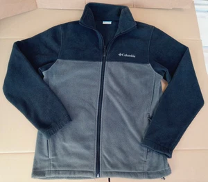 Columbia Herren S Fleece Sweater Pullover schwarz grau Full Zip Wandern Outdoor Vintage - Bild 1 von 10
