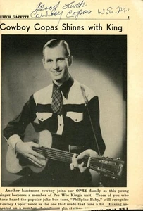 Rare Cowboy Copas Signed Photo - Picture 1 of 2