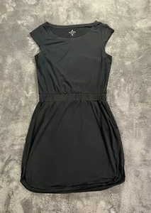 ATHLETA Dress Womens Sz XS Black Redondo Dress Silk Blend Pockets Cap Sleeve - Picture 1 of 11