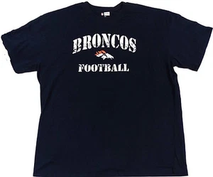 Camiseta con el logotipo de los Denver Broncos tallas grandes y altas camiseta azul marino ropa del equipo de la NFL - Imagen 1 de 1