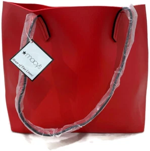 Macy's Large Tote Faux Leather Shoulder Bag Red NEW - Picture 1 of 1