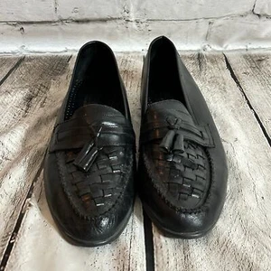 C10 The Leather Collection Men’s Black Leather Loafers, Size 10.5 - Picture 1 of 7