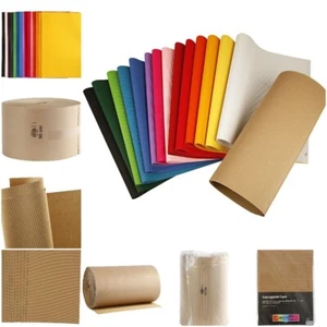 Hojas de tarjetas corrugadas rollos acanalados finos surtidos colores marrón 80-120 g elige - Imagen 1 de 14