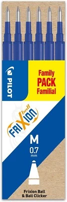 Pilot Frixion 0.7mm Ball Kugelschreiber Clicker Löschbar Stift Minen Blau - Bild 1 von 4