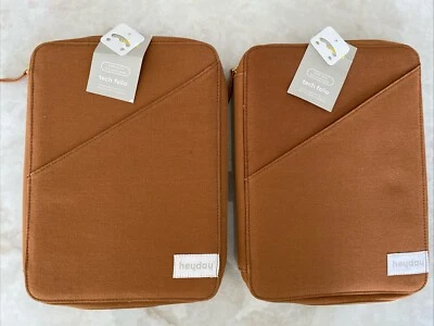 Lot of 2 HeyDay iPad Portfolio 10.5" Tablet Case Travel Tech Folio Tan Canvas - Image 1 of 4