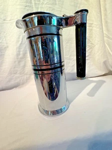 Art Deco Pitcher. 10" x 4" "Sunbeam" Chrome with black ceramic handle - Picture 1 of 5