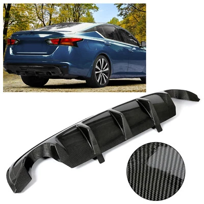Rear Lower Diffuser Bumper For Nissan Teana Altima 2016-2019 Carbon Fiber Style Foto 1 de 4