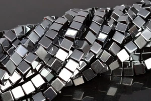 Cube Silver Hematite AAA Natural Gemstone Loose Beads 1/2/3/4/6/7-8/9-10MM - Picture 1 of 4
