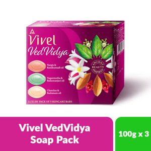 Vivel Vedvidya Luxury Skincare Soaps (Pack Of 3) (300 g) free shipping