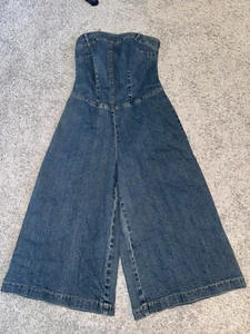 VINTAGE Y2K NWOT Hot Kiss Tube Top Denim Jumpsuit Sz XS SOLD-OUT - Picture 1 of 5