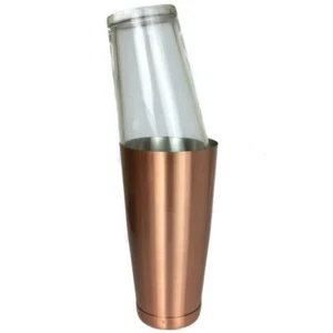Coctelero y vidrio BarBits cobre cepillado Boston - mezcla de bebidas de 28 oz y 16 oz - Imagen 1 de 2
