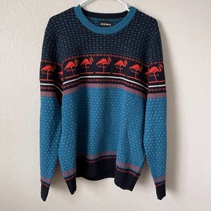 Herren Bonobos Pullover blau extrafeine Merinowolle Flamingo Fair Isle Strick Gr. XL - Bild 1 von 6