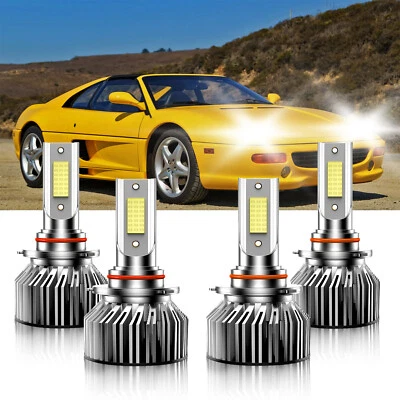 Para Ferrari F355 F1 1998-1998 4X Bombilla Faro LED 9005 9006 Luz Alta Baja Foto 1 de 4
