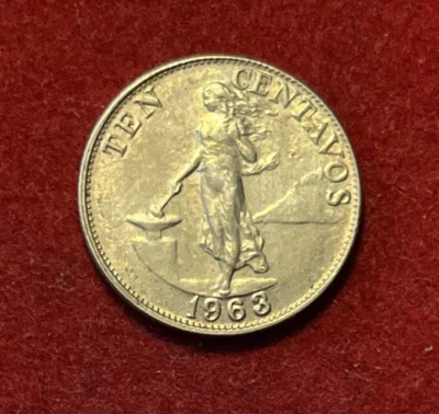 Philippines 10 Centavos 1968 Copper-Nickel-Zinc Coin KM#188 T6221 - Image 1 of 2