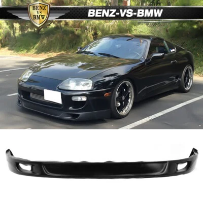 Fits 93-98 Toyota Supra V2 Style Front Bumper Lip PU Unpainted Black Foto 1 de 4