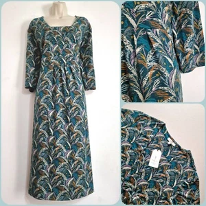 Seasalt Size 22 Petite RRP £65 BNWT Teal Multi Jersey Floral Pattern Midi Dres - Picture 1 of 16