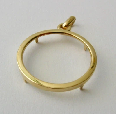 GENUINE SOLID 9K  9ct YELLOW GOLD FULL SOVEREIGN COIN HOLDER PENDANT - Image 1 of 4