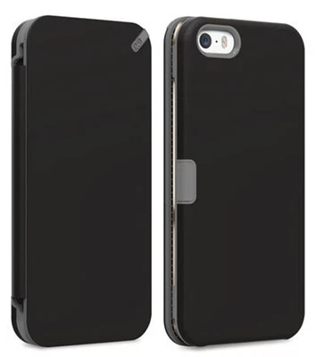 PUREGEAR FUNDA BILLETERA FOLIO NEGRA SOPORTE RANURA PARA TARJETA PARA iPHONE 5 5s SE (2016) Foto 1 de 4