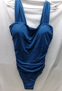 Jantzen Solid Surplice Maillot One- Piece Swimsuit Size 16 - Picture 1 of 6