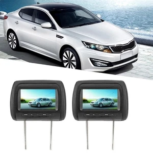 2pcs 7 Inch Car Headrest LCD Video Monitors with Adjustable Viewing - Picture 1 of 8