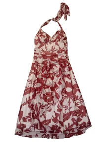 Speechless red and white floral halter dress womans size large - Picture 1 of 5