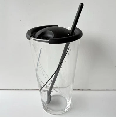 De Colección Vidrio Italiano Martini Mezclador de Cócteles Jarra Tapa Cuchara Líneas de Medición Oz Ml Foto 1 de 4