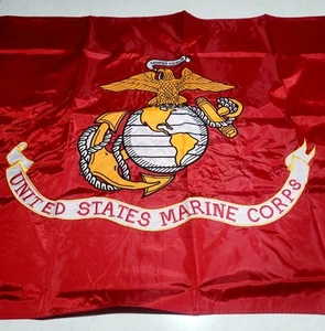 Embroidered Double Sided USMC Marine Corps Flag 3' x 5' Outdoor 3 Ply Heavy Duty - Picture 1 of 8