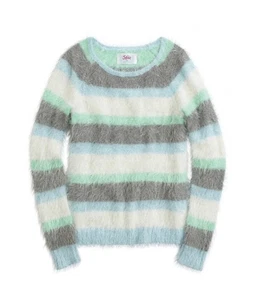 Justice Girls Fuzzy Stripe Pullover Sweater, Green, Little Kids (4-7), 5 - Picture 1 of 1