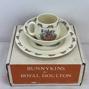 New Royal Doulton BUNNYKINS “Three Piece Set” Cereal Bowl Plate Cup Bone China 2 - Picture 1 of 12