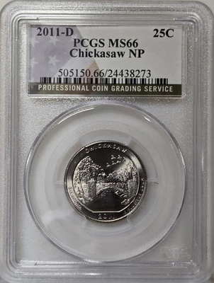 2011-D 25C PCGS MS66 - Clad Chickasaw Quarter - Image 1 of 2