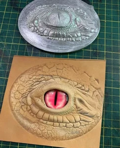 Metall 3D Drache Dinosaurier Auge Leder Prägeform Konkav Konvex Basteln Stempel - Bild 1 von 13
