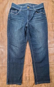 Chicos Platinum Womens Size 1 (12) Regular Ultimate Fit Studs Denim Blue Jeans - Picture 1 of 5