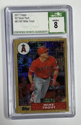 2017 Topps 1987 Silver Pack Mike Trout CSG NM-MT 8 - Image 1 of 3