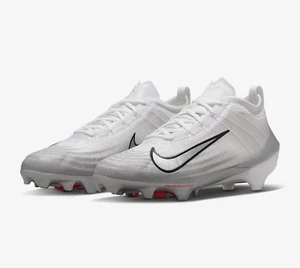 Size 9 Nike Men's Vapor Elite 1 Football Cleats White Metallic Silver FB3288-100 - Picture 1 of 7