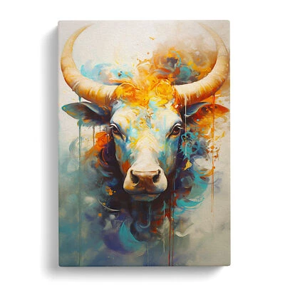 Impresión de arte de pared en lienzo gestual del zodiaco de Tauro n.º 2 cuadro enmarcado decoración del hogar Foto 1 de 4