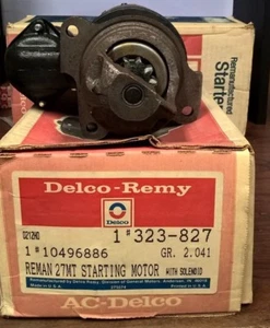 MOTOR DE ARRANQUE DELCO 323-827 DE COLECCIÓN REMANUFACTURADO 27 MT EE. UU. - Imagen 1 de 9