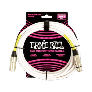 Ernie Ball Classic XLR Microphone Cable Male/Female 20ft - White - Picture 1 of 1