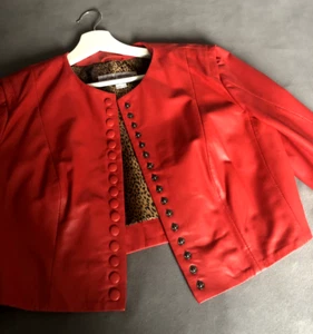 Lamm Leder Bolero rot 38 neuwertig ashley brooke - Bild 1 von 4