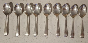 9 vintage Maslin super dinner spoons hall marked A1 - Picture 1 of 3