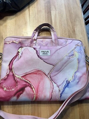 Mosiso Laptop Bag MacBook Pro 16 14” Cover Case Barely Used Pink Marble EUC - Image 1 of 4