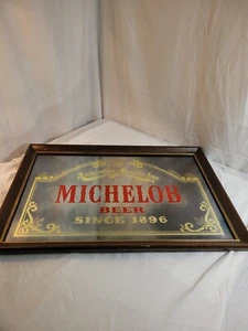 Vintage Anheuser-Busch Michelob Beer Framed Mirror Man Cave Bar Sign 26 x 18 - Picture 1 of 6