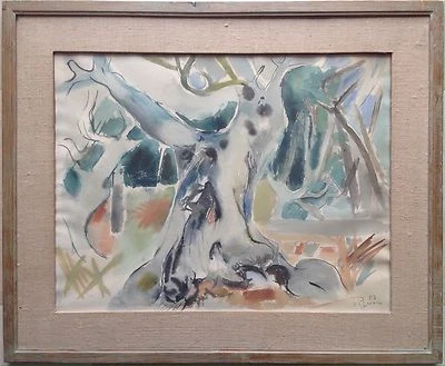 ÉDOUARD PIGNON 1905-93 OLIVIER PROVENCE Aquarelle NOUVELLE ÉCOLE PARIS Picasso - Photo 1/4