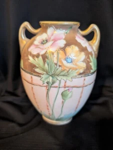 Vintage Noritake Morimura Nippon Vase Flowers Floral Gold Accents 6.5”t x 4.25"w - Picture 1 of 14