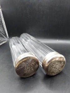 Antique Victorian Hair Pin Jars By Thomas Whitehouse With Silver Lids For Asprey - Picture 1 of 14