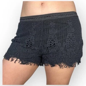 Mossimo Y2K Crochet Mini Shorts - Black, Size Small - P135 - Picture 1 of 10