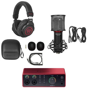 Focusrite Scarlett 4i4 4th Gen USB Recording Audio Interface + Mic + Headphones - Picture 1 of 12