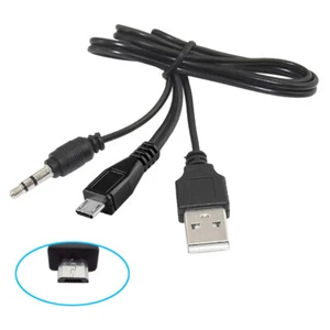 C31 Micro USB Sur 3,5mm Prise Jack + 2.0 A Fiche Audio Câble de Chargement 50cm - Photo 1 sur 7