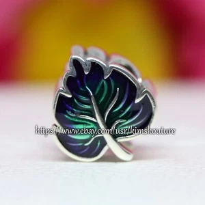 Authentic Purple & Green Leaf Sterling Silver 799542C01 Charm - Picture 1 of 5