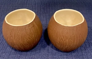 Vintage Trader Vic’s Tiki Bar Coconut Mug Cup Hawaiian Set of 2 Made In USA EUC! - Picture 1 of 11